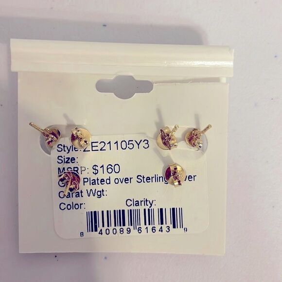 Savy Cie Jewels Set of 3 Earrings Gold Plated Over Sterling Silver NWT - Picture 7 of 7